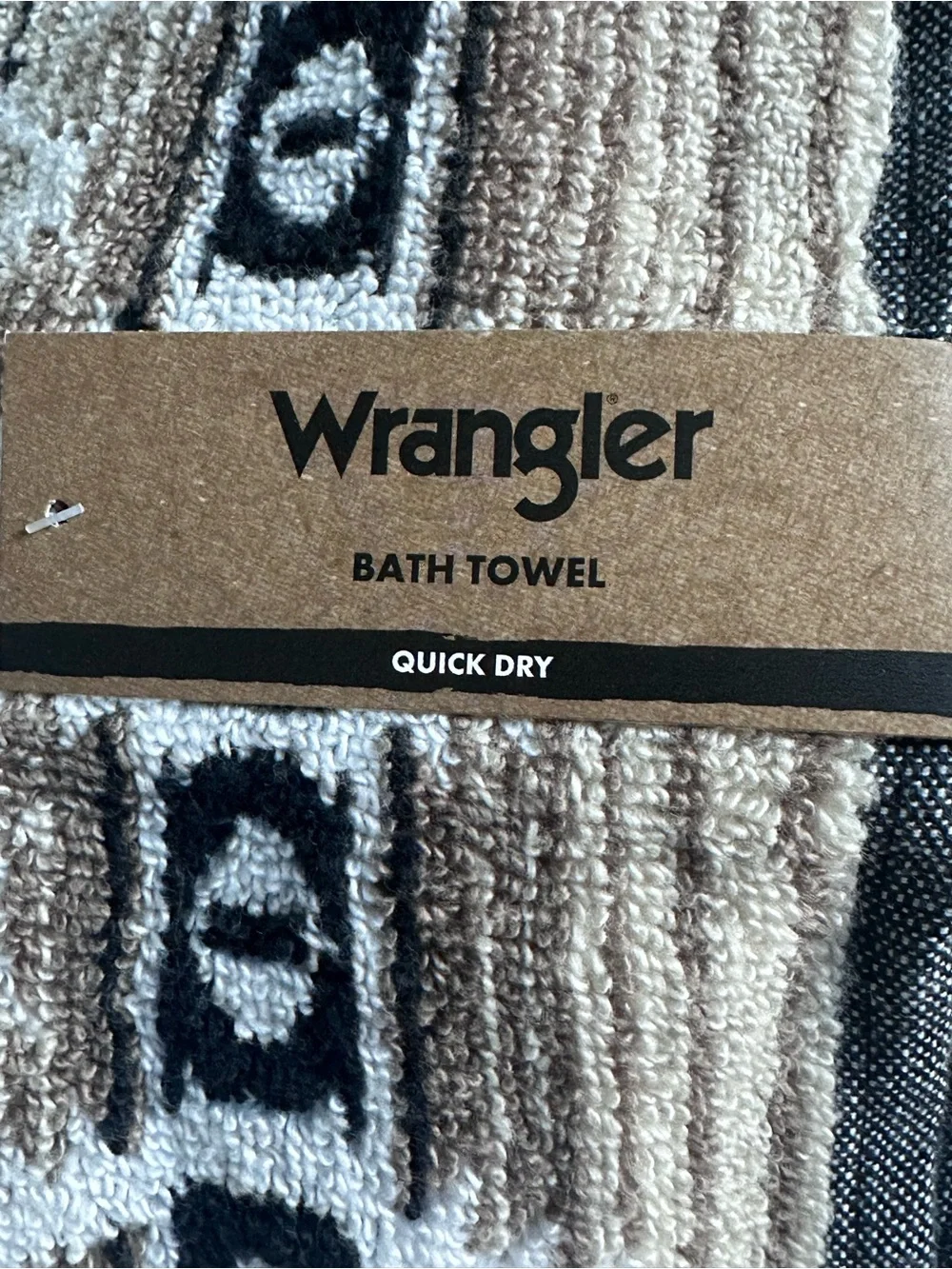 Wrangler 4 Pc Towel Set 2 Bath Towels 2 Hand Towels Southwestern Black Brown NWT